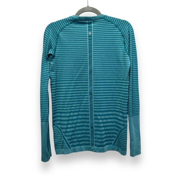 lululemon Top Womens 10 Blue Teal Swiftly Tech LS Athletic Gym Run Athleisure - Picture 9 of 12